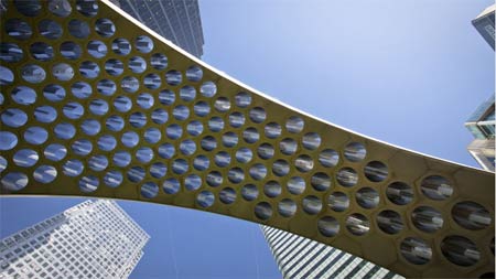 View of Cloudy Sky Through Aeolus Wind Pavilion