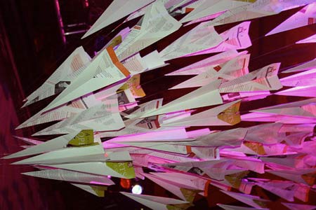Arts Fund Party Suspended Illuminated Airplanes