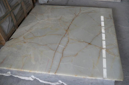 Dimensional White Onyx Slab Before Production