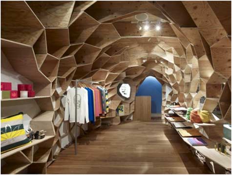 Kengo Kuma Plywood Retail Store Design
