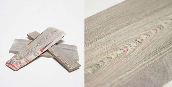 Newspaper Wood Compressed Surfaces