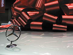 Mercedes with Red Gift Bow