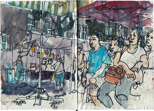 Rolf Schroter Urban Sketch Streetscape