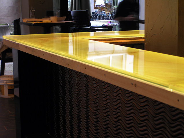 Backlit Honey Onyx Bar Top Venda Bar and Pizzeria Providence