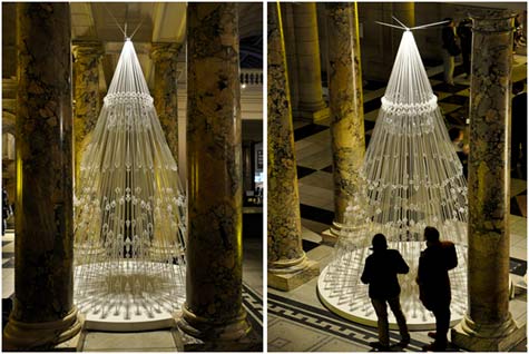 Christmas Tree Wires Light and Shadow Snowflake