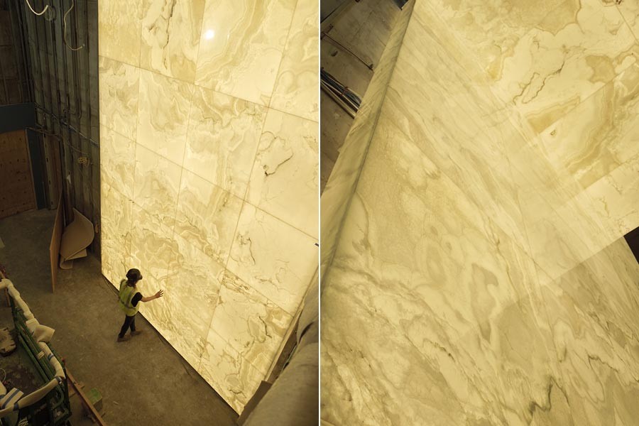 Backlit Onyx Entry Feature Suspended Onyx Ceiling GPI Design