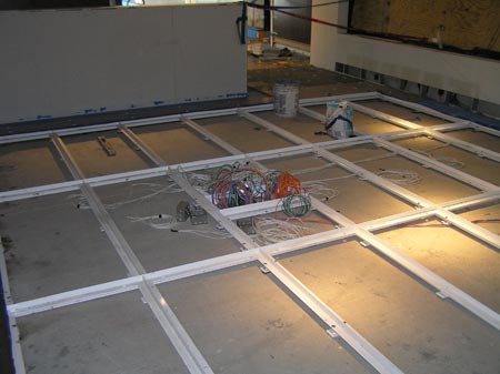 Backlit Glass Floor Installation Custom Structural Steel Framing Detail