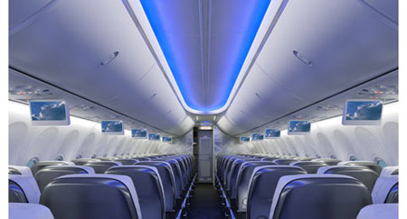 Boeing's Redesigned Interior Utilizes Variable Lighting To Make The ...