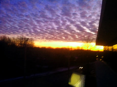 Blue Sky Textured Clouds Gold Sunset
