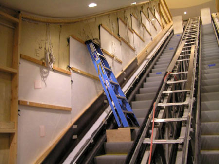 Installation of Flat LED Panel Lighting System at Escalator Feature Walls