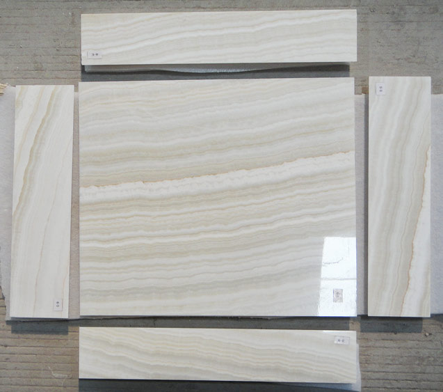 White Veined Onyx Panels for Ottoman Fabrication