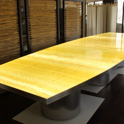Custom Backlit Onyx Dining Table