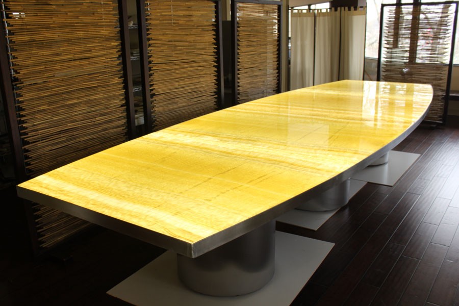 Custom Backlit Onyx Dining Table