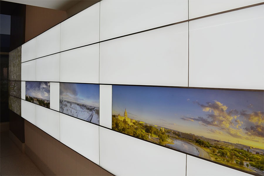 Backlit Glass Wall + Custom Graphics