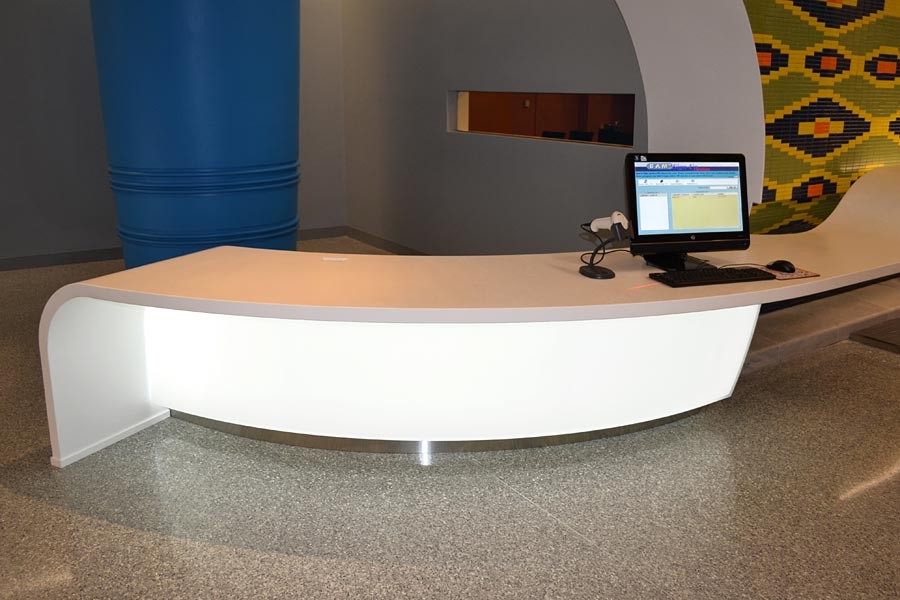 Backlit Curved 3Form Reception Desks