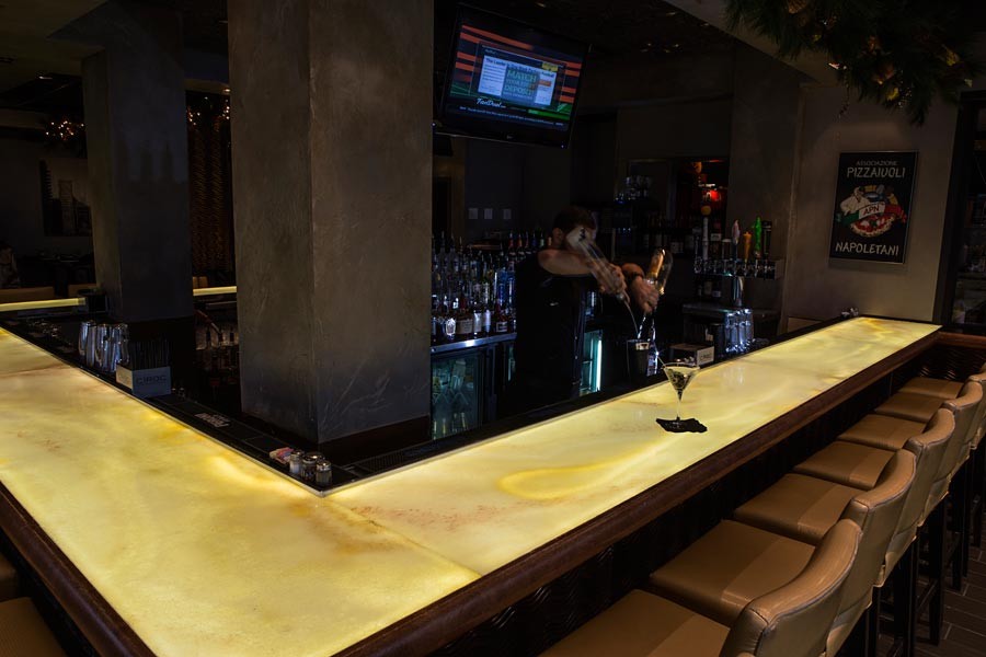 Backlit Honey Onyx Bar