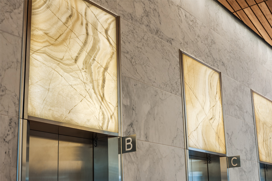 Backlit Onyx Elevator Cab Panels