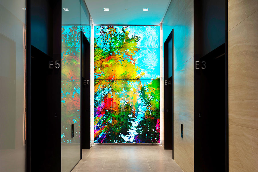 Backlit Art Glass Feature Walls