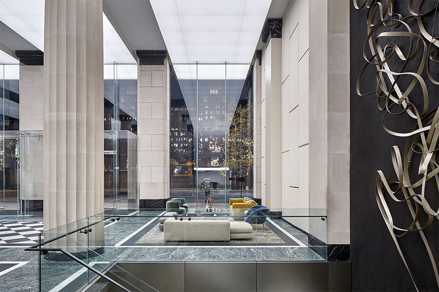 Backlit Glass Ceiling + Wall Features