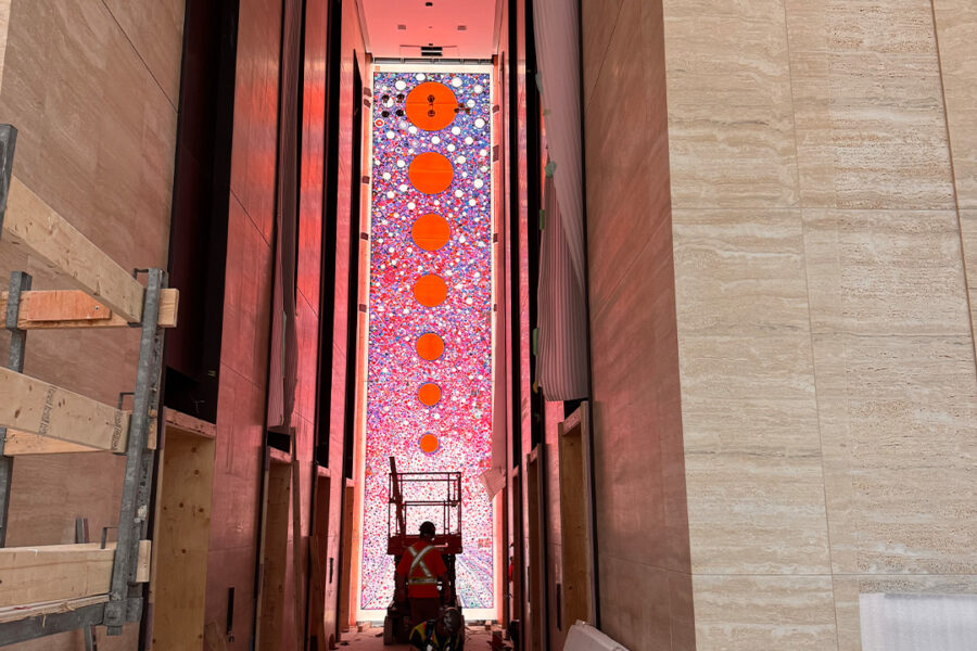 Backlit Art Glass Feature Walls