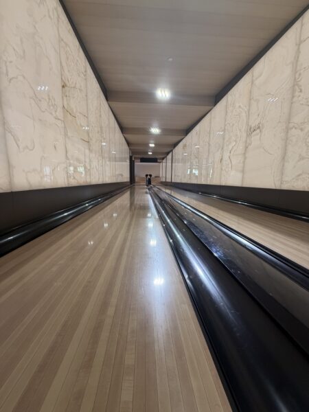 Backlit Onyx Bowling Alley Wall