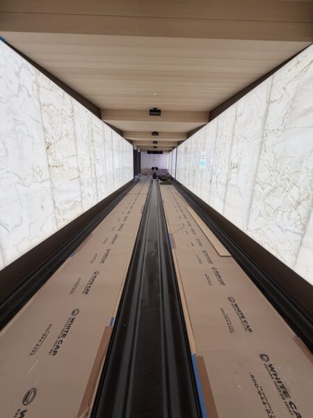 Backlit Onyx Bowling Alley Wall