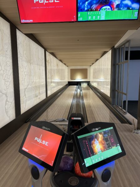 Backlit Onyx Bowling Alley Wall