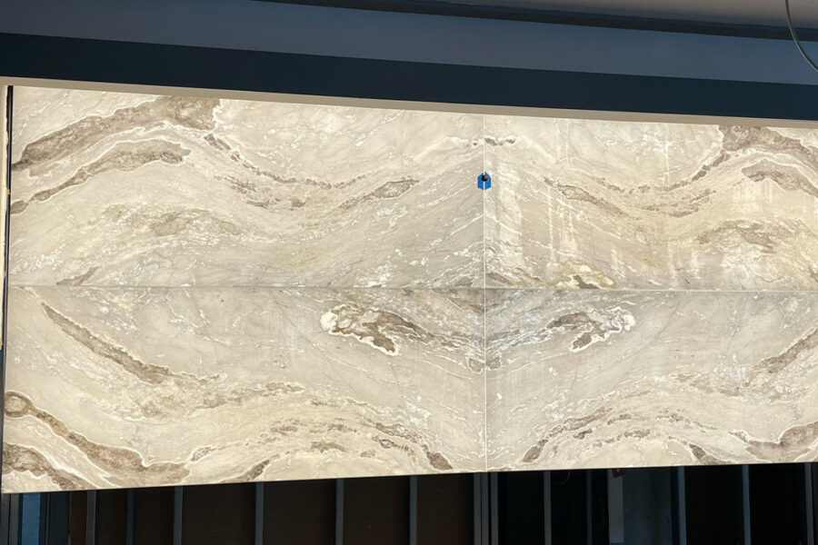 Backlit Reception Desk Feature Wall