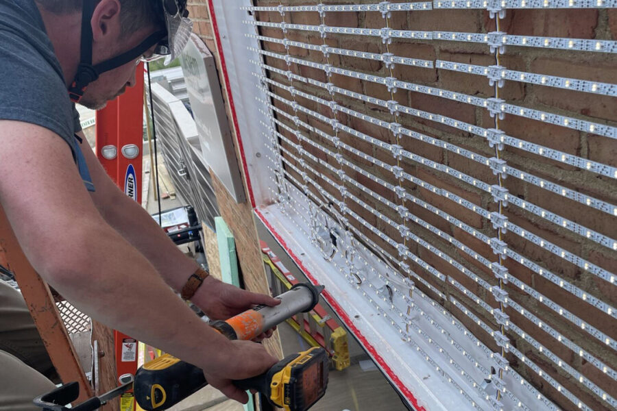 Backlit Custom Art Glass Feature