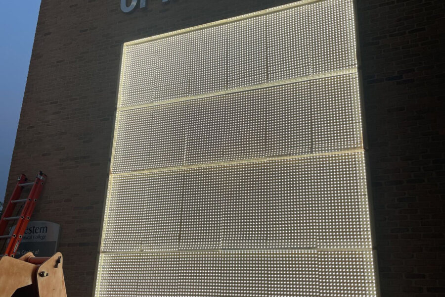 Backlit Custom Art Glass Feature