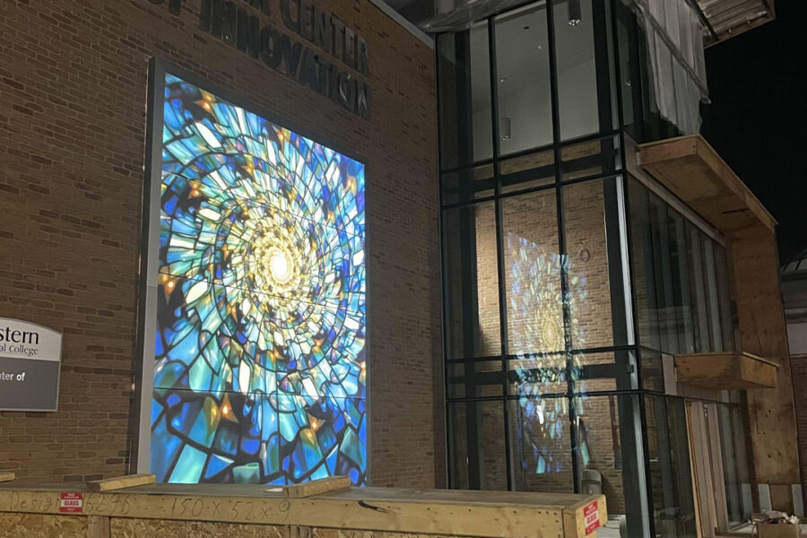 Backlit Custom Art Glass Feature