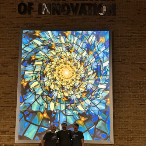 Backlit Custom Art Glass Feature