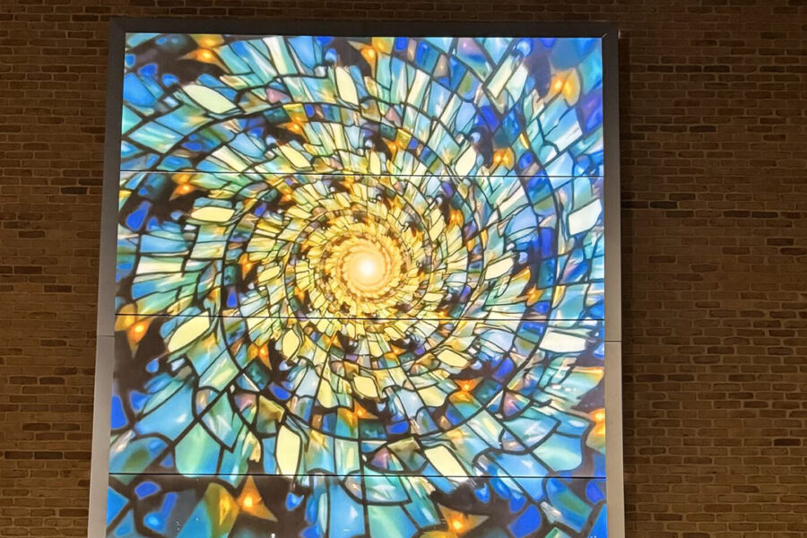 Backlit Custom Art Glass Feature