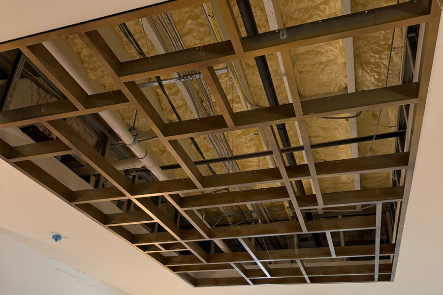 Two Custom Backlit Skylights & Four Illuminated Columns