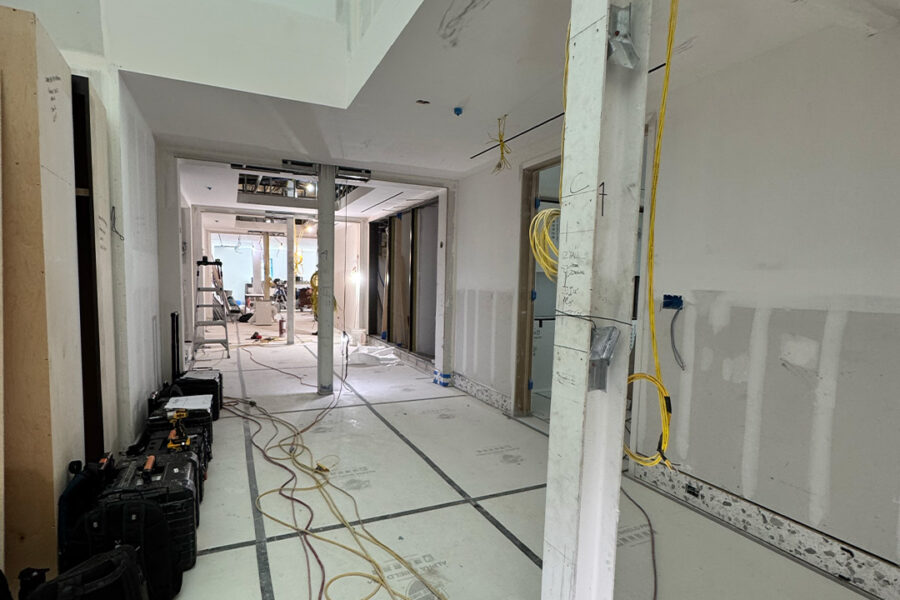 Two Custom Backlit Skylights & Four Illuminated Columns