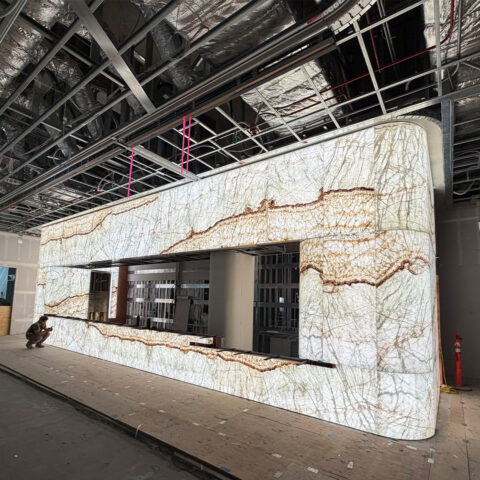 Curved Backlit Bar Walls
