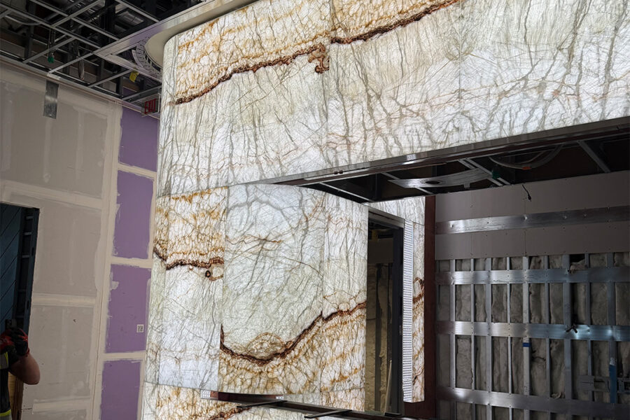 Curved Backlit Bar Walls