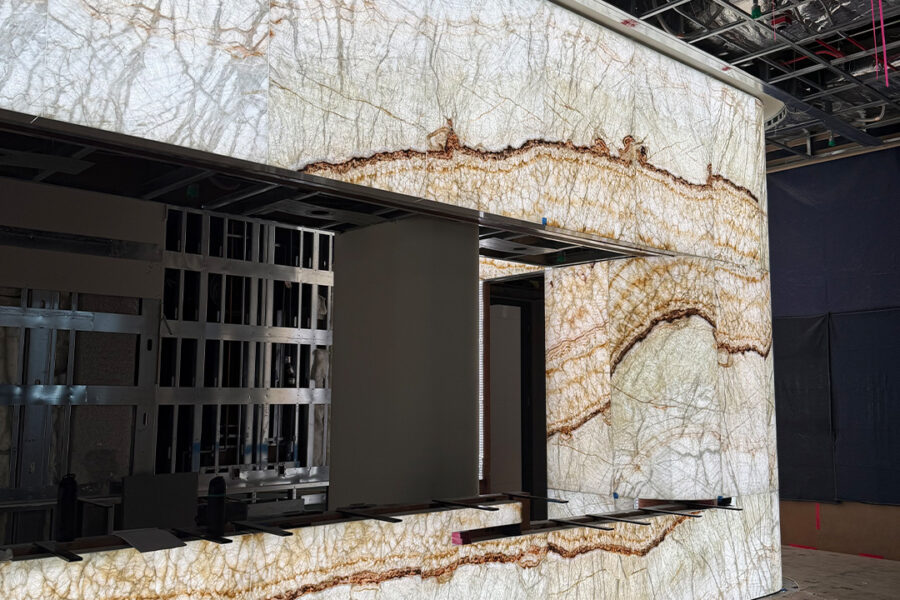 Curved Backlit Bar Walls