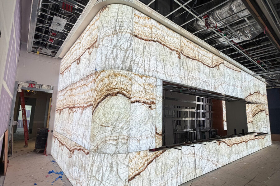 Curved Backlit Bar Walls