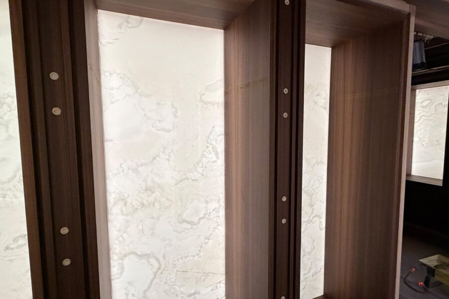 Backlit Stone His Wardrobe Space