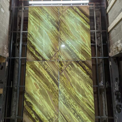 Backlit Glass Elevator Wall Panels